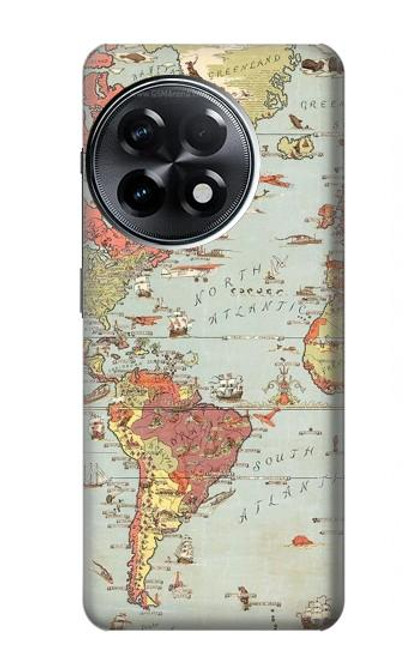 S3418 Vintage World Map Case For OnePlus 11R