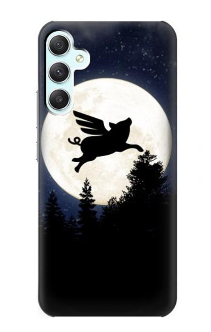S3289 Flying Pig Full Moon Night Case For Samsung Galaxy A34 5G