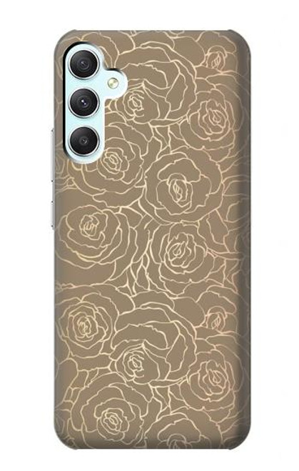 S3466 Gold Rose Pattern Case For Samsung Galaxy A34 5G