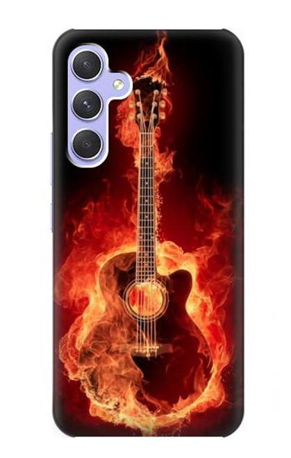 S0415 Fire Guitar Burn Case For Samsung Galaxy A54 5G