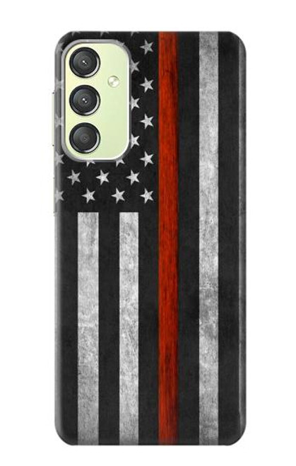 S3472 Firefighter Thin Red Line Flag Case For Samsung Galaxy A24 4G