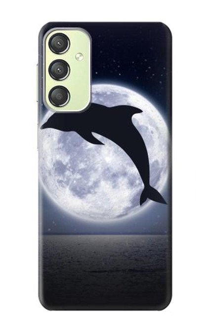 S3510 Dolphin Moon Night Case For Samsung Galaxy A24 4G