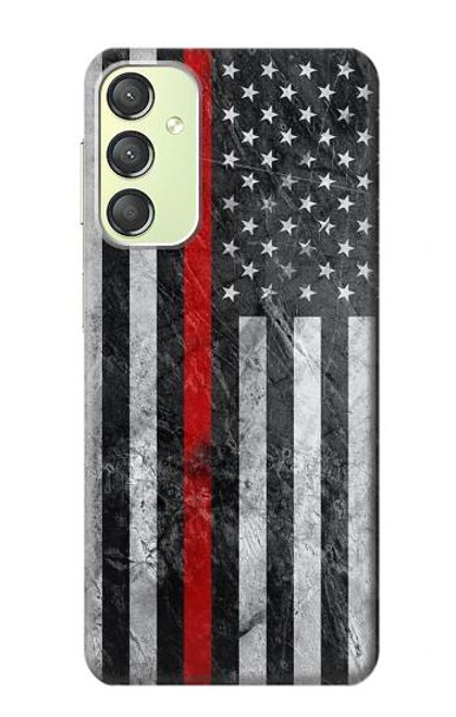 S3687 Firefighter Thin Red Line American Flag Case For Samsung Galaxy A24 4G