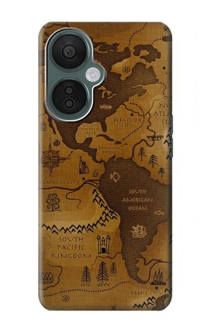 S2861 Antique World Map Case For OnePlus Nord CE 3 Lite, Nord N30 5G