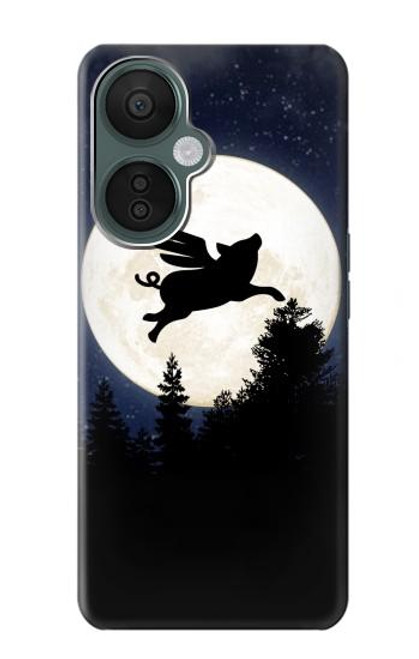 S3289 Flying Pig Full Moon Night Case For OnePlus Nord CE 3 Lite, Nord N30 5G