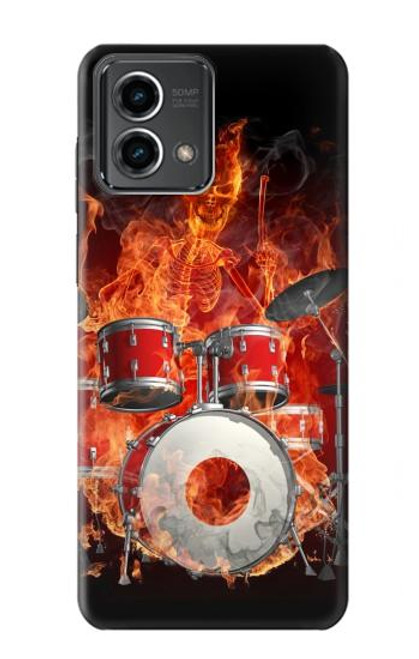 S1431 Skull Drum Fire Rock Case For Motorola Moto G Stylus 5G (2023)