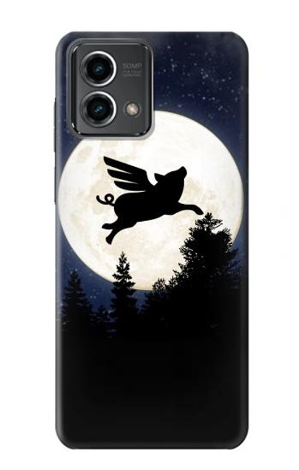 S3289 Flying Pig Full Moon Night Case For Motorola Moto G Stylus 5G (2023)