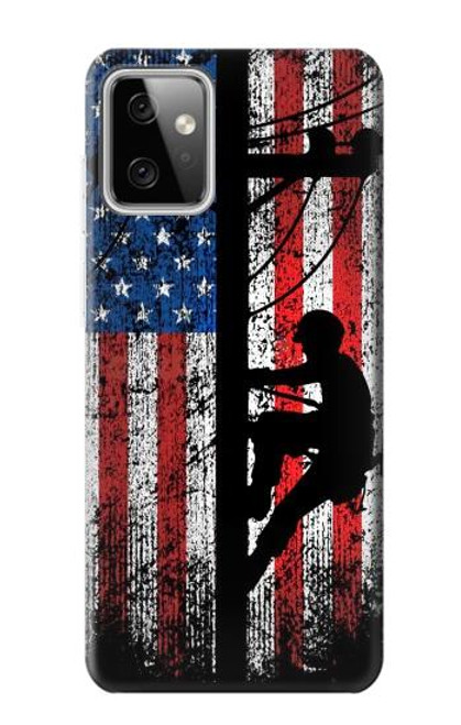 S3803 Electrician Lineman American Flag Case For Motorola Moto G Power (2023) 5G