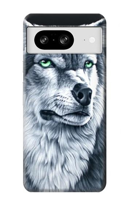 S0123 Grim White Wolf Case For Google Pixel 8
