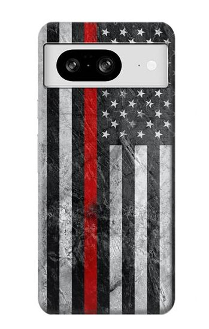 S3687 Firefighter Thin Red Line American Flag Case For Google Pixel 8