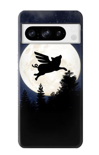 S3289 Flying Pig Full Moon Night Case For Google Pixel 8 pro