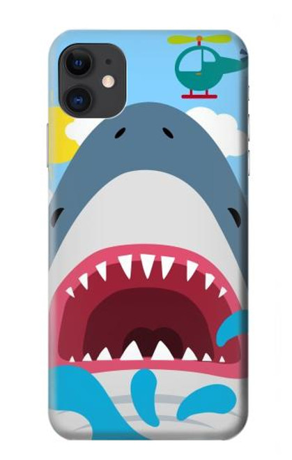 S3947 Shark Helicopter Cartoon Case For iPhone 11