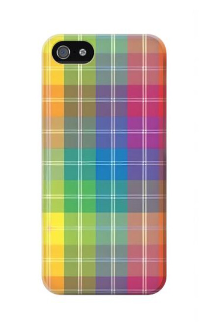 S3942 LGBTQ Rainbow Plaid Tartan Case For iPhone 5 5S SE