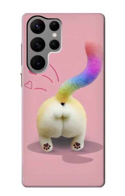 S3923 Cat Bottom Rainbow Tail Case For Samsung Galaxy S23 Ultra