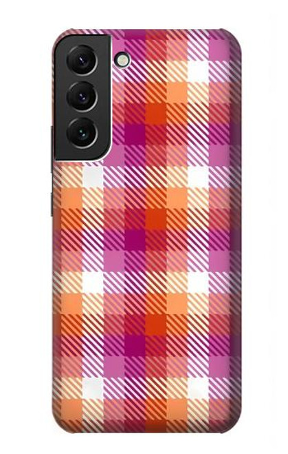 S3941 LGBT Lesbian Pride Flag Plaid Case For Samsung Galaxy S22 Plus