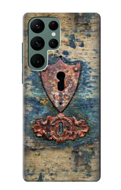 S3955 Vintage Keyhole Weather Door Case For Samsung Galaxy S22 Ultra