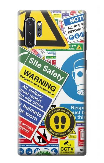S3960 Safety Signs Sticker Collage Case For Samsung Galaxy Note 10 Plus