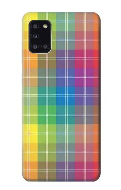 S3942 LGBTQ Rainbow Plaid Tartan Case For Samsung Galaxy A31