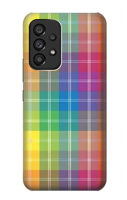 S3942 LGBTQ Rainbow Plaid Tartan Case For Samsung Galaxy A53 5G
