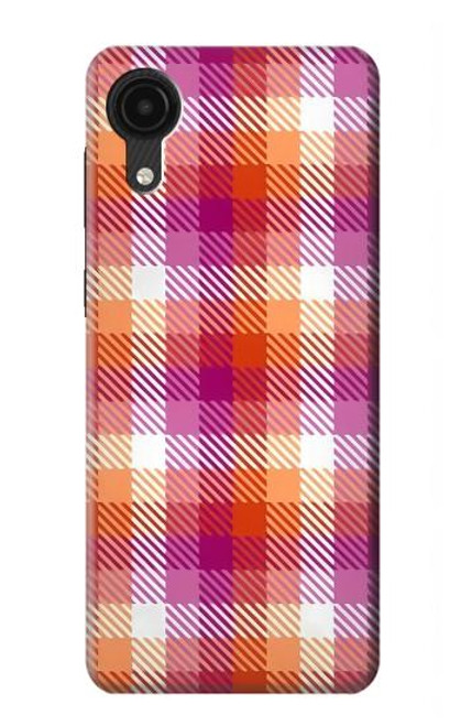 S3941 LGBT Lesbian Pride Flag Plaid Case For Samsung Galaxy A03 Core