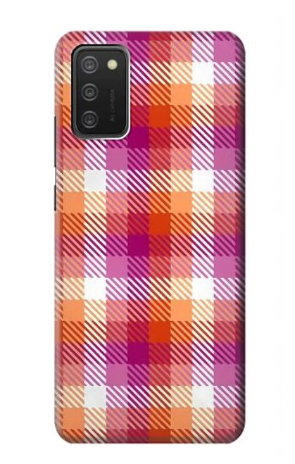 S3941 LGBT Lesbian Pride Flag Plaid Case For Samsung Galaxy A03S