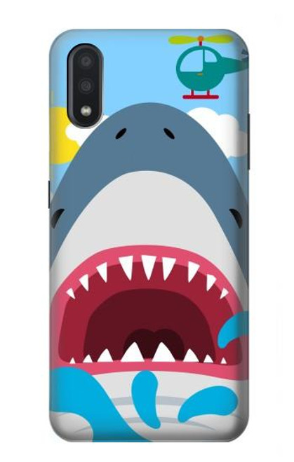 S3947 Shark Helicopter Cartoon Case For Samsung Galaxy A01