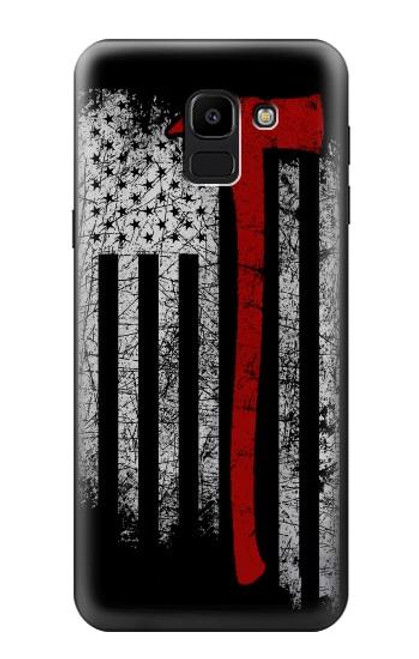 S3958 Firefighter Axe Flag Case For Samsung Galaxy J6 (2018)