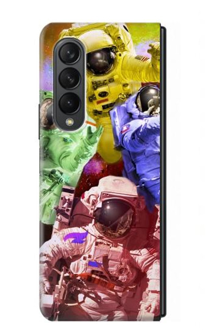 S3914 Colorful Nebula Astronaut Suit Galaxy Case For Samsung Galaxy Z Fold 3 5G