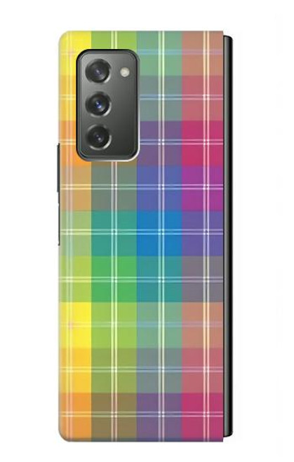 S3942 LGBTQ Rainbow Plaid Tartan Case For Samsung Galaxy Z Fold2 5G