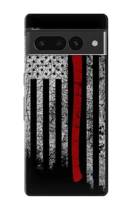 S3958 Firefighter Axe Flag Case For Google Pixel 7 Pro