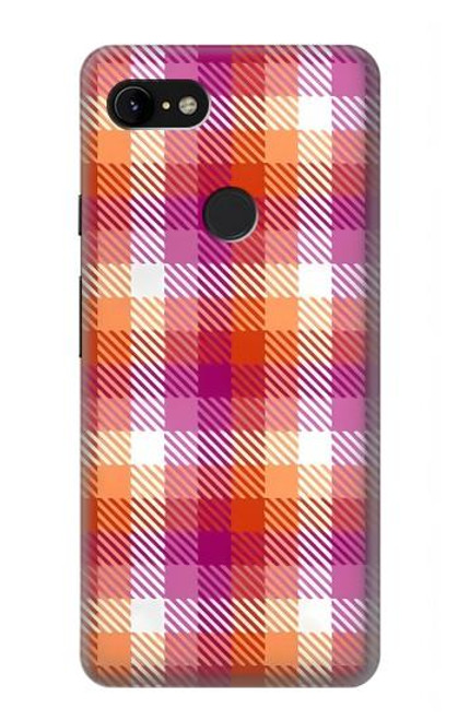 S3941 LGBT Lesbian Pride Flag Plaid Case For Google Pixel 3 XL