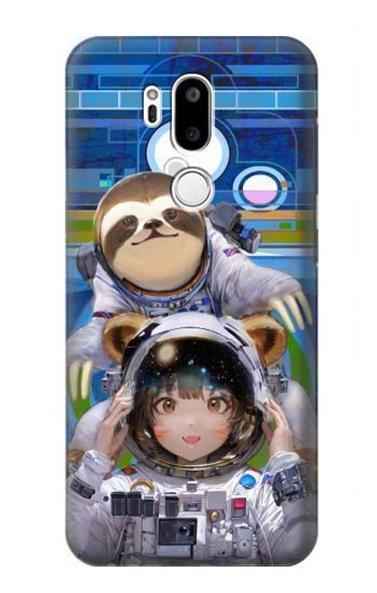 S3915 Raccoon Girl Baby Sloth Astronaut Suit Case For LG G7 ThinQ