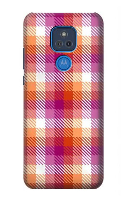 S3941 LGBT Lesbian Pride Flag Plaid Case For Motorola Moto G Play (2021)