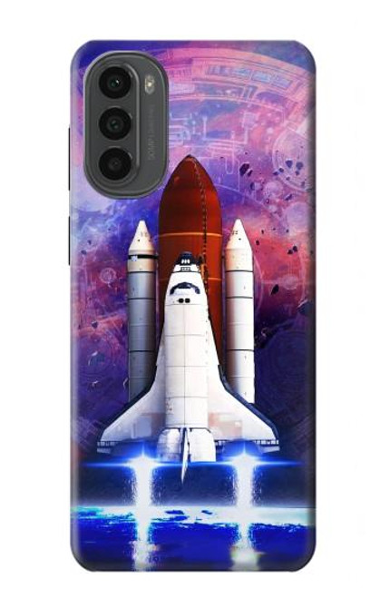 S3913 Colorful Nebula Space Shuttle Case For Motorola Moto G52, G82 5G