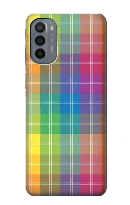 S3942 LGBTQ Rainbow Plaid Tartan Case For Motorola Moto G31