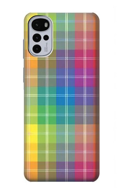 S3942 LGBTQ Rainbow Plaid Tartan Case For Motorola Moto G22