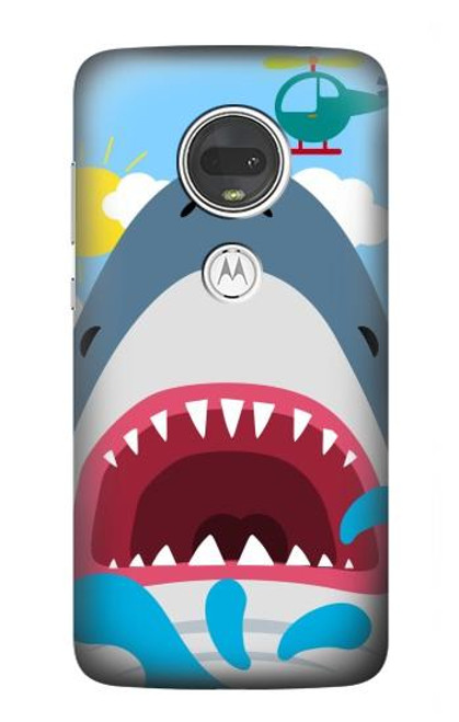 S3947 Shark Helicopter Cartoon Case For Motorola Moto G7, Moto G7 Plus