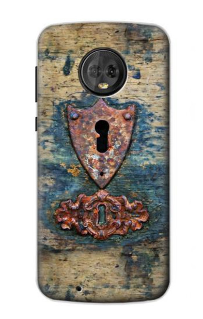 S3955 Vintage Keyhole Weather Door Case For Motorola Moto G6