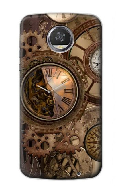 S3927 Compass Clock Gage Steampunk Case For Motorola Moto Z2 Play, Z2 Force