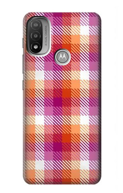 S3941 LGBT Lesbian Pride Flag Plaid Case For Motorola Moto E20,E30,E40