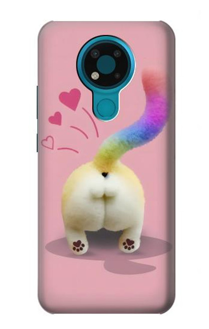 S3923 Cat Bottom Rainbow Tail Case For Nokia 3.4