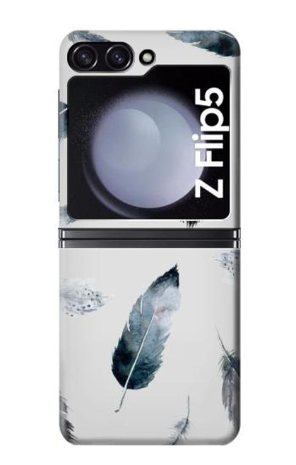 S3085 Feather Paint Pattern Case For Samsung Galaxy Z Flip 5