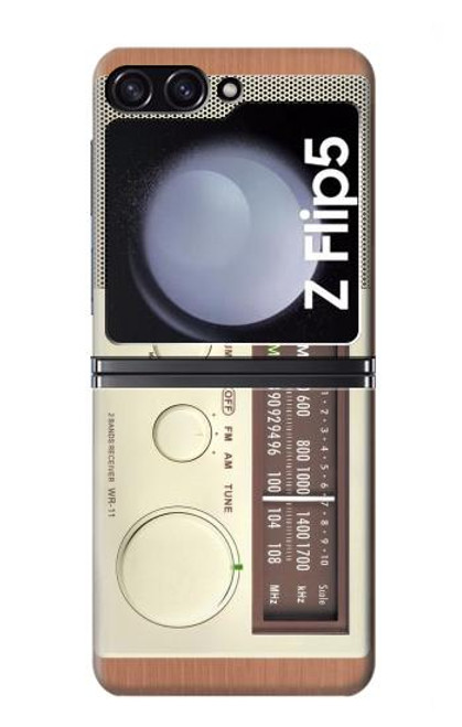 S3165 FM AM Wooden Receiver Graphic Case For Samsung Galaxy Z Flip 5