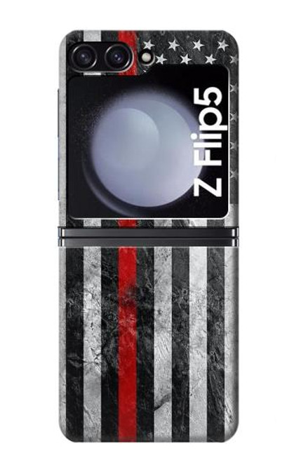 S3687 Firefighter Thin Red Line American Flag Case For Samsung Galaxy Z Flip 5