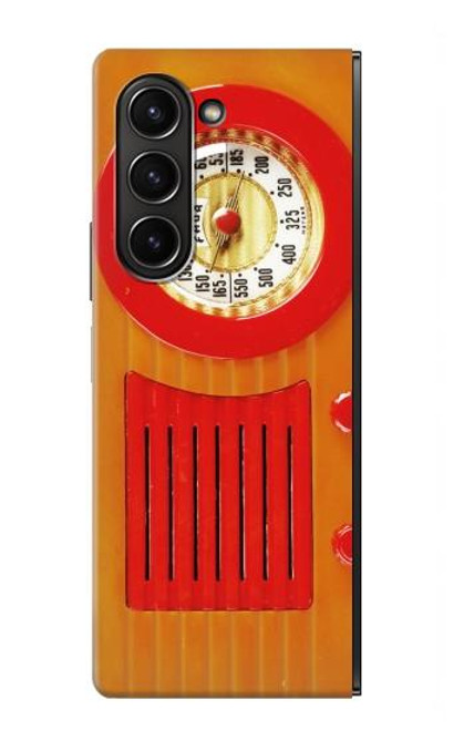 S2780 Vintage Orange Bakelite Radio Case For Samsung Galaxy Z Fold 5