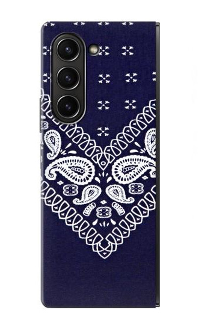 S3357 Navy Blue Bandana Pattern Case For Samsung Galaxy Z Fold 5