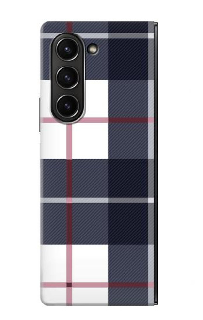 S3452 Plaid Fabric Pattern Case For Samsung Galaxy Z Fold 5