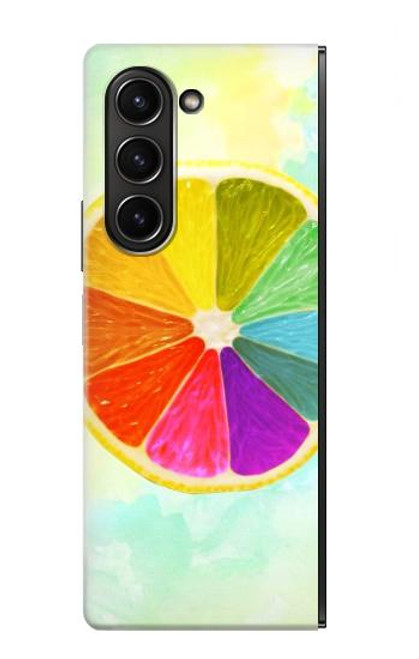 S3493 Colorful Lemon Case For Samsung Galaxy Z Fold 5