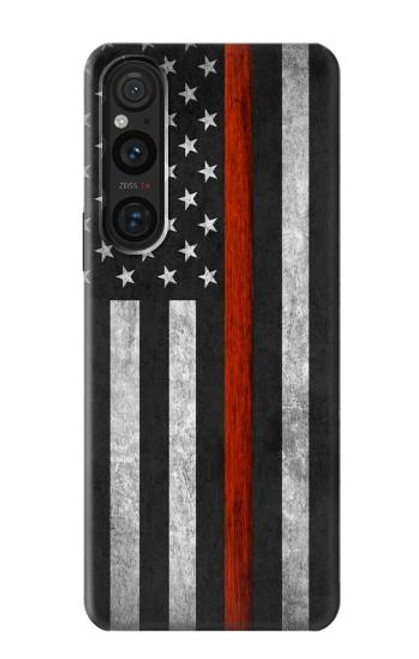 S3472 Firefighter Thin Red Line Flag Case For Sony Xperia 1 V