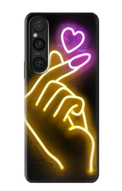 S3512 Cute Mini Heart Neon Graphic Case For Sony Xperia 1 V